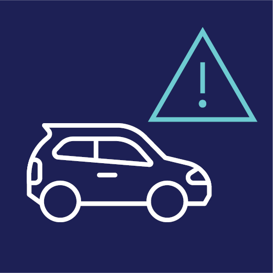 A car and a problem icon.