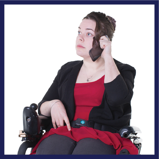 A person talking on the phone.